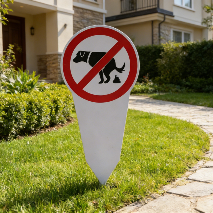 No Dog Poop Sign for Yard Double Sided