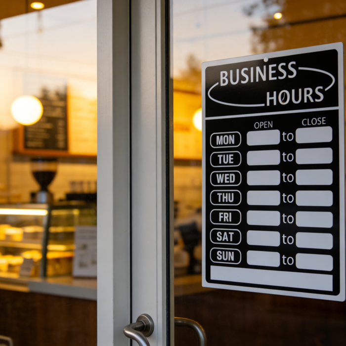 Business Hours Sign