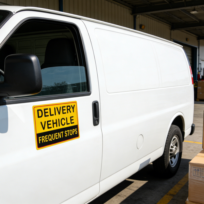 Magnetic Delivery Vehicle Frequent Stops Signs