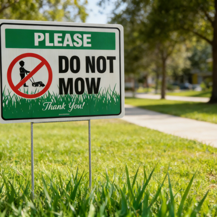 Do Not Mow Sign with Stake